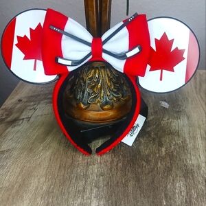 Disney Parks EPCOT Canada Canadian Flag Hockey Mickey Ears Headband used once